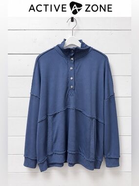 Active Zone French Terry Pullover Sweatshirt – Size 1X